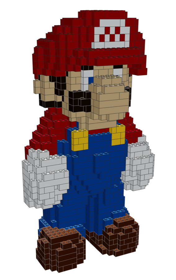 AI LEGO model after color mapping cleanup