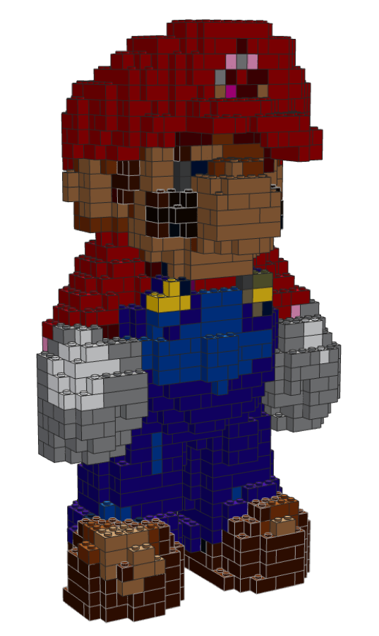 AI LEGO model before color mapping cleanup